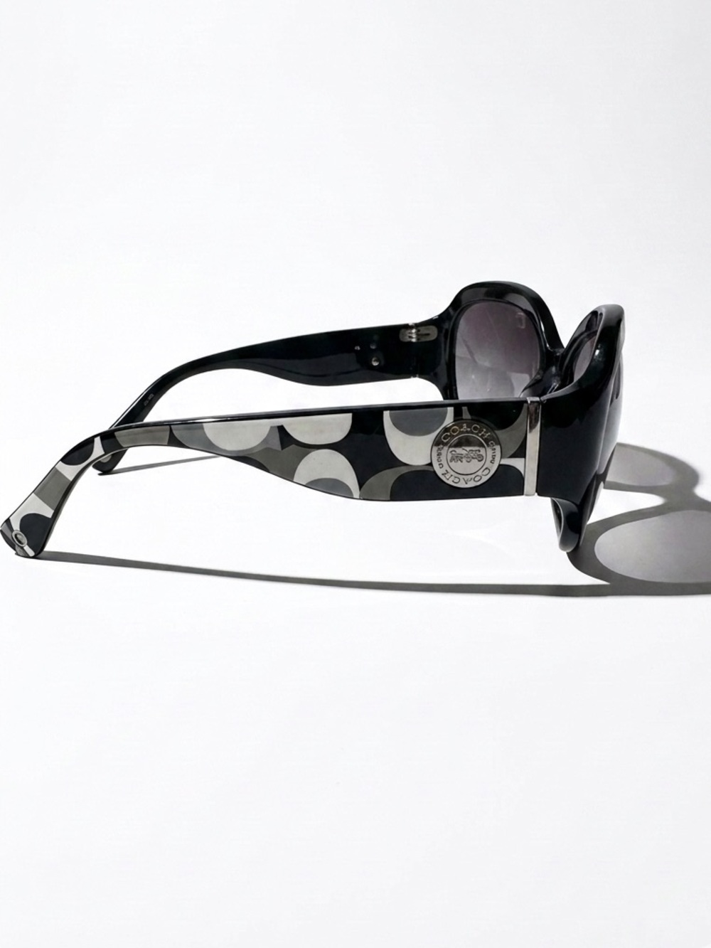 AUTHENTIC Vintage Coach Black Sunglasses with Gray Logo